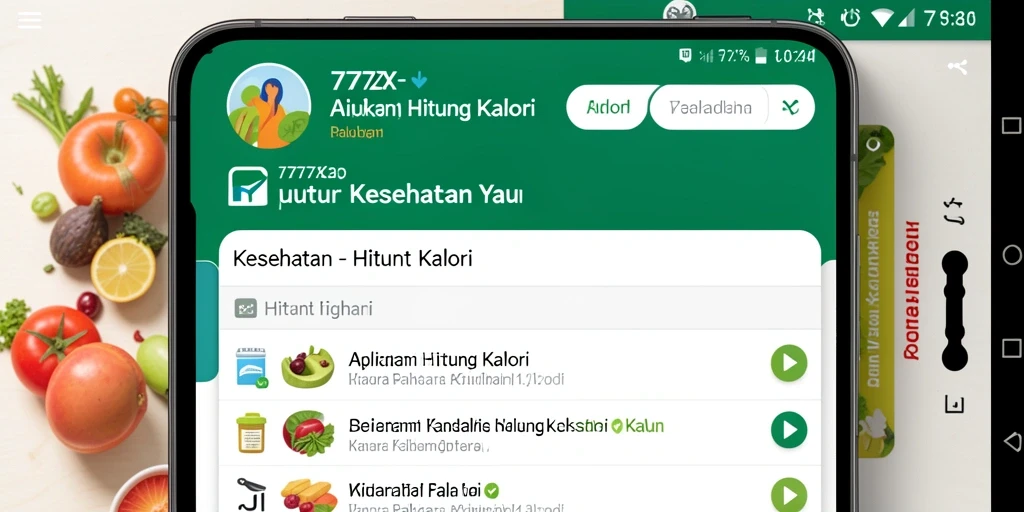Antarmuka utama 777ZX dengan fungsi Hitung Kalori.