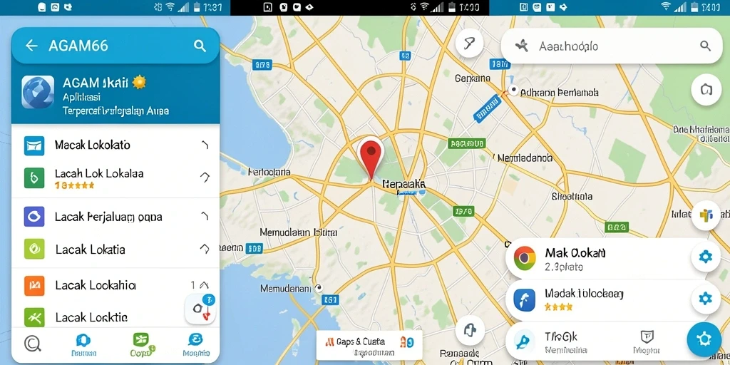 Screenshot aplikasi AGAM66 menunjukkan antarmuka Lacak Lokasi yang jelas dan informatif.