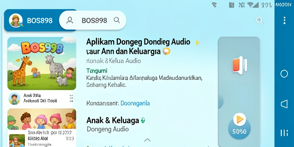 Tampilan antarmuka aplikasi BOS898 yang ramah anak dan interaktif.