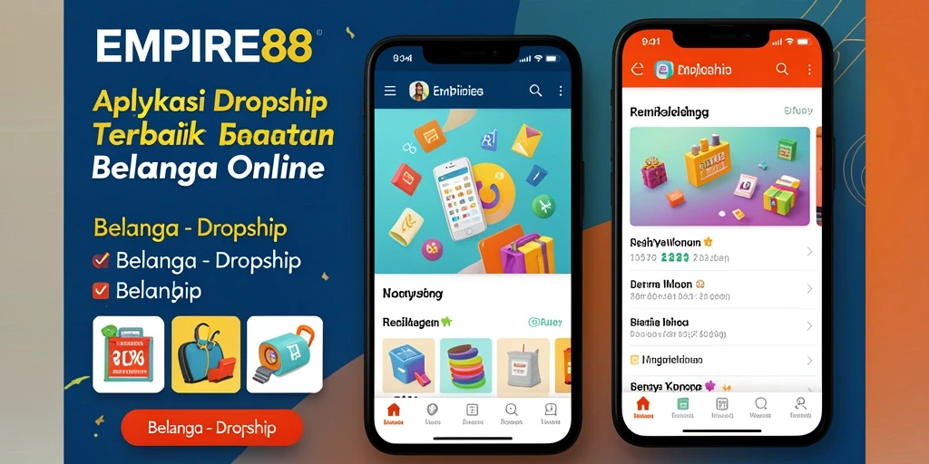 Tampilan antarmuka aplikasi EMPIRE88 yang intuitif untuk Dropship.