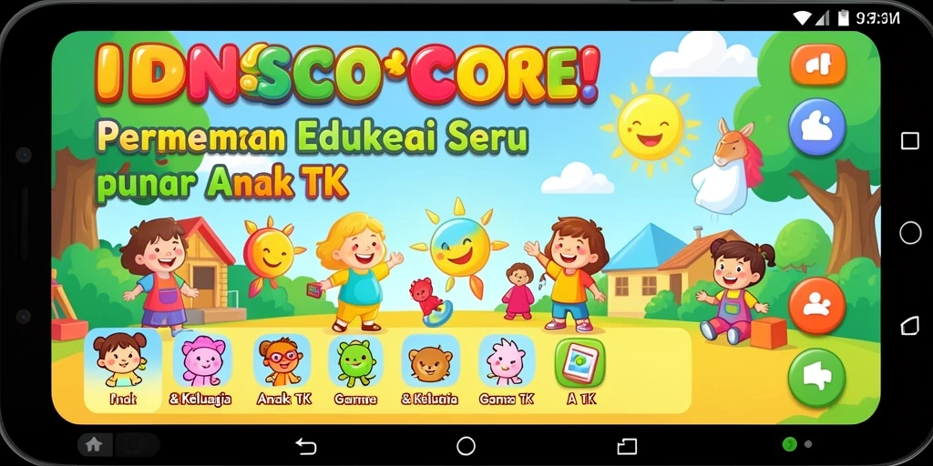 Antarmuka seru dan interaktif dari aplikasi Game Anak TK.