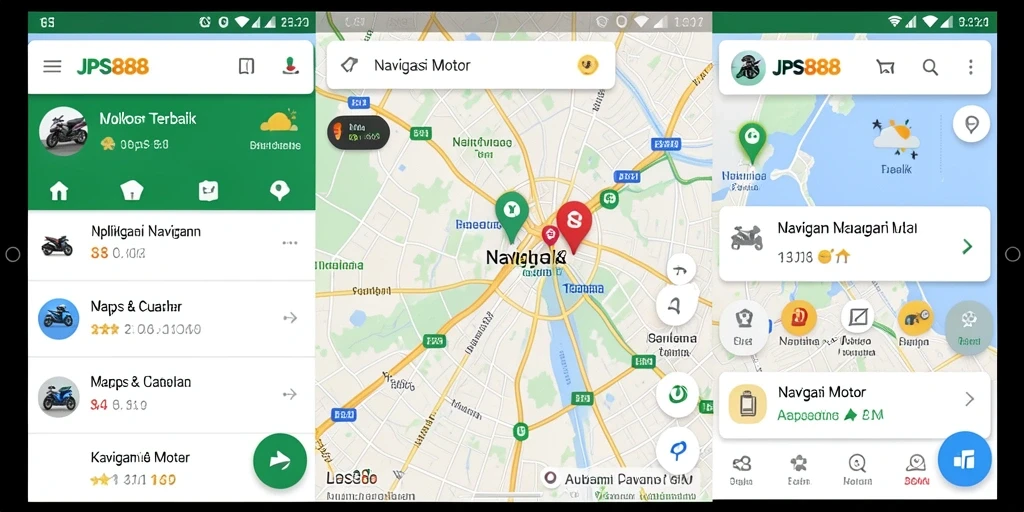 Tampilan antarmuka JPS888 dengan fitur Navigasi Motor yang intuitif.