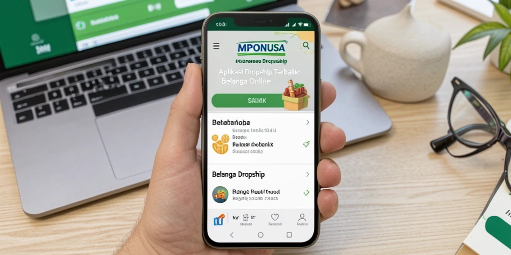 Tampilan antarmuka utama MPONUSA yang user-friendly untuk aplikasi Dropship.