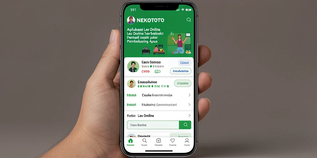 Antarmuka pengguna NEKOTOTO yang intuitif dan menarik untuk pembelajaran Les Online.