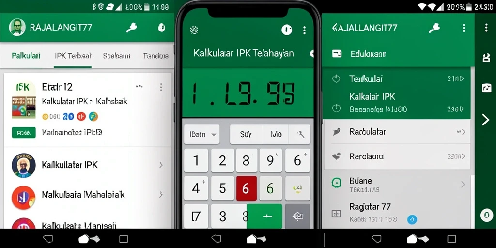 Antarmuka RAJALANGIT77 yang intuitif untuk kalkulasi IPK.