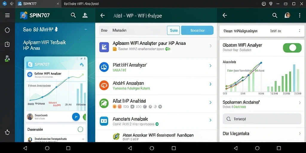 Tampilan antarmuka SPIN707 yang menampilkan analisis WiFi secara real-time.