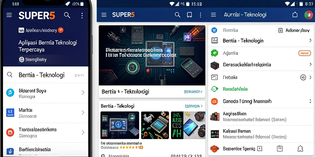 Antarmuka aplikasi SUPER5 yang modern dan informatif.