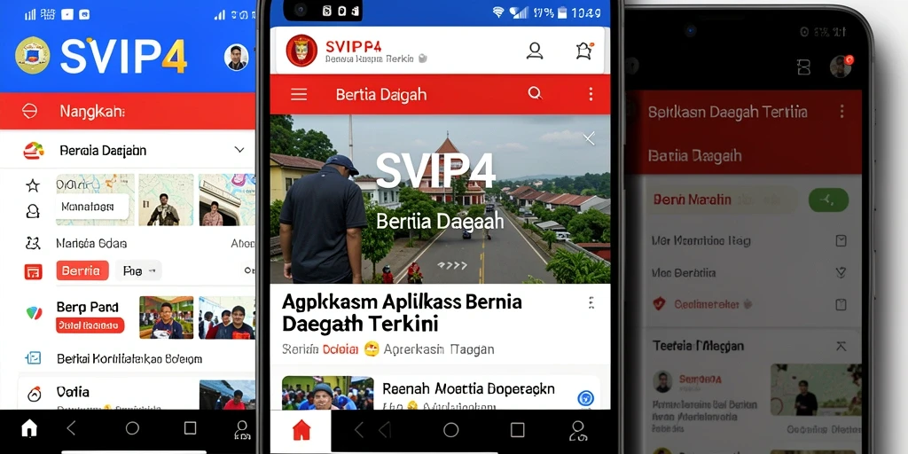 Tampilan antarmuka aplikasi SVIP4 untuk berita daerah.
