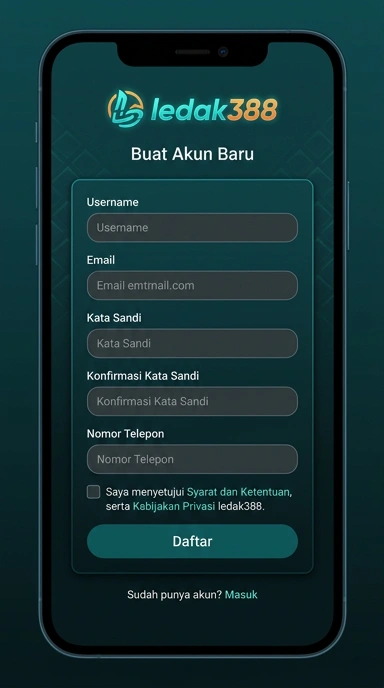 Registrasi Akun Baru di ledak388 Untuk Android